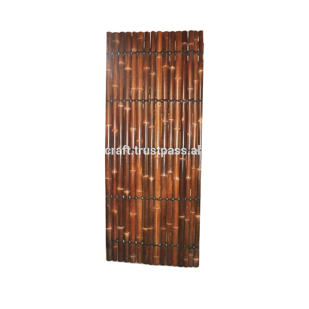 Black Bamboo Fence With 5 Back Slats - Image 1